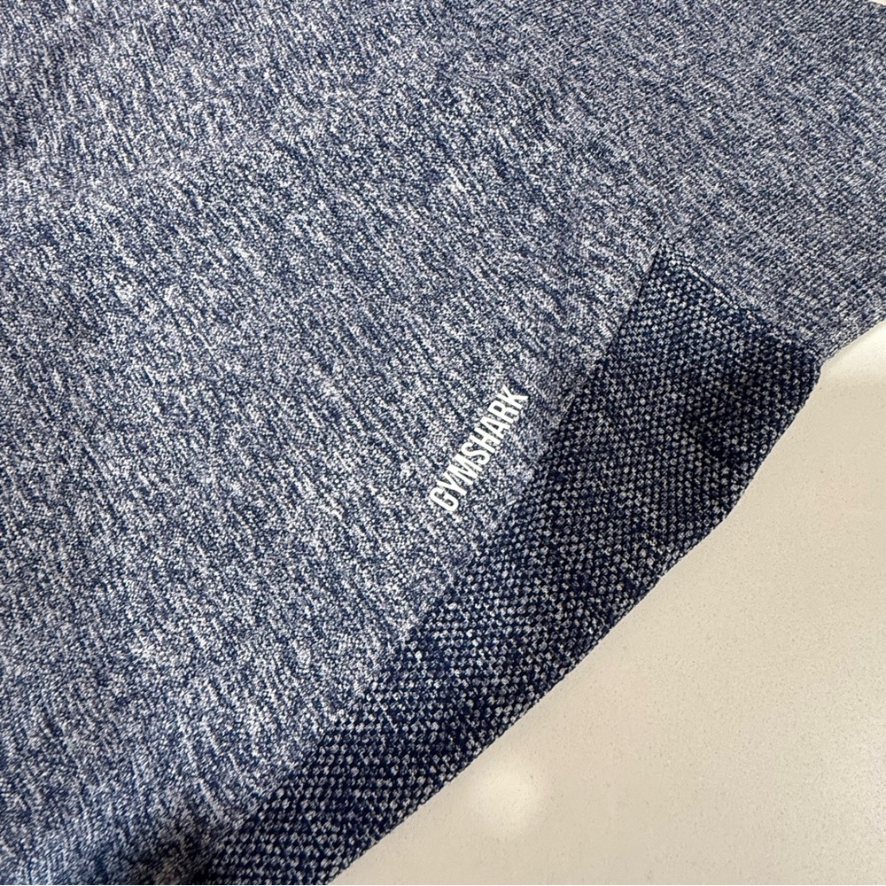 GYMSHARK Women’s High Waisted Flex Shorts Navy  and‎ Gray Size Small Pre-worn - Picture 3 of 12